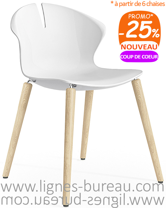 CHAISE SCANDINAVE COQUE PP REMBOURREE BLANC