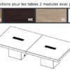 Table de réunion modulable rectangle - L.70 x P.60 cm - Plateau Erable -  Pieds Gris - Bureauxfavorable à acheter dans notre magasin