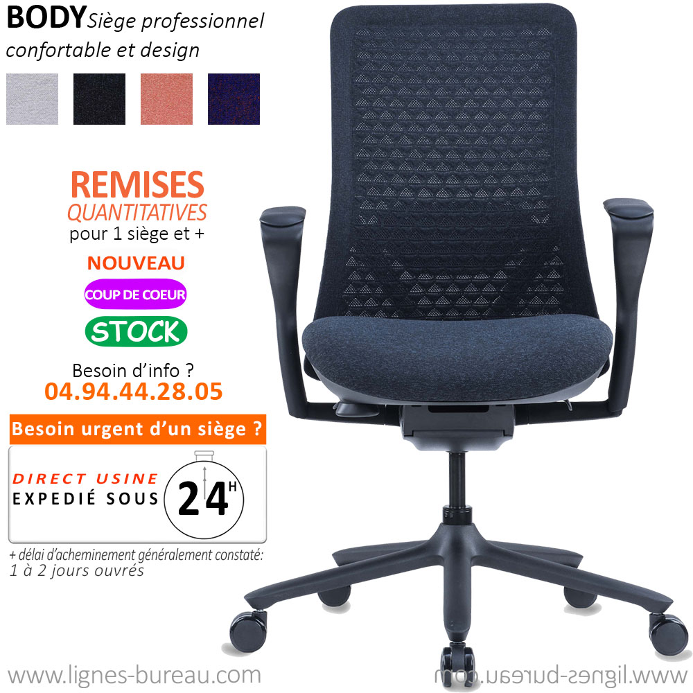 Chaise de bureau ergonomique à bascule en tissu et bois - ThatSit