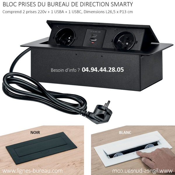 Bloc prise du bureau de direction moderne Smarty