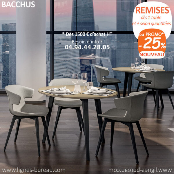 Table lounge ronde design pour la restauration et le café, pour entreprise, Bacchus, beige et gris Ombre